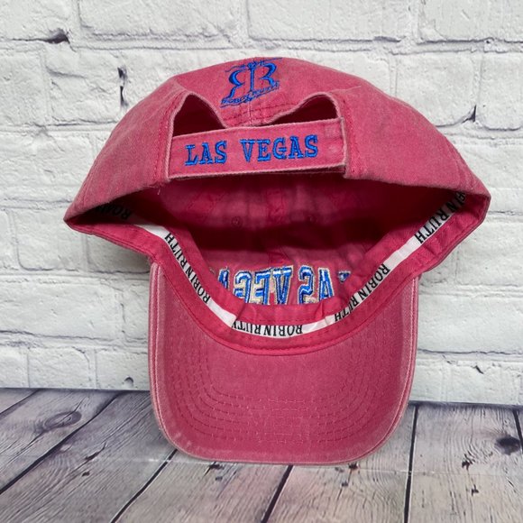 Las Vegas Hat Cap Women Strap Back Pink Robin Ruth Cotton Embroidered Chic Cute - Picture 7 of 8